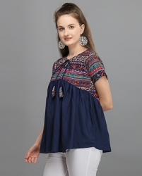 Half sleeves blue full top