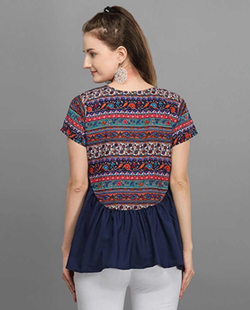 Half sleeves blue full top