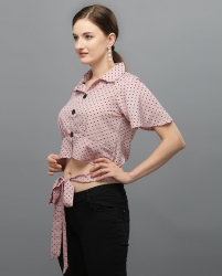 Spread collor crop top