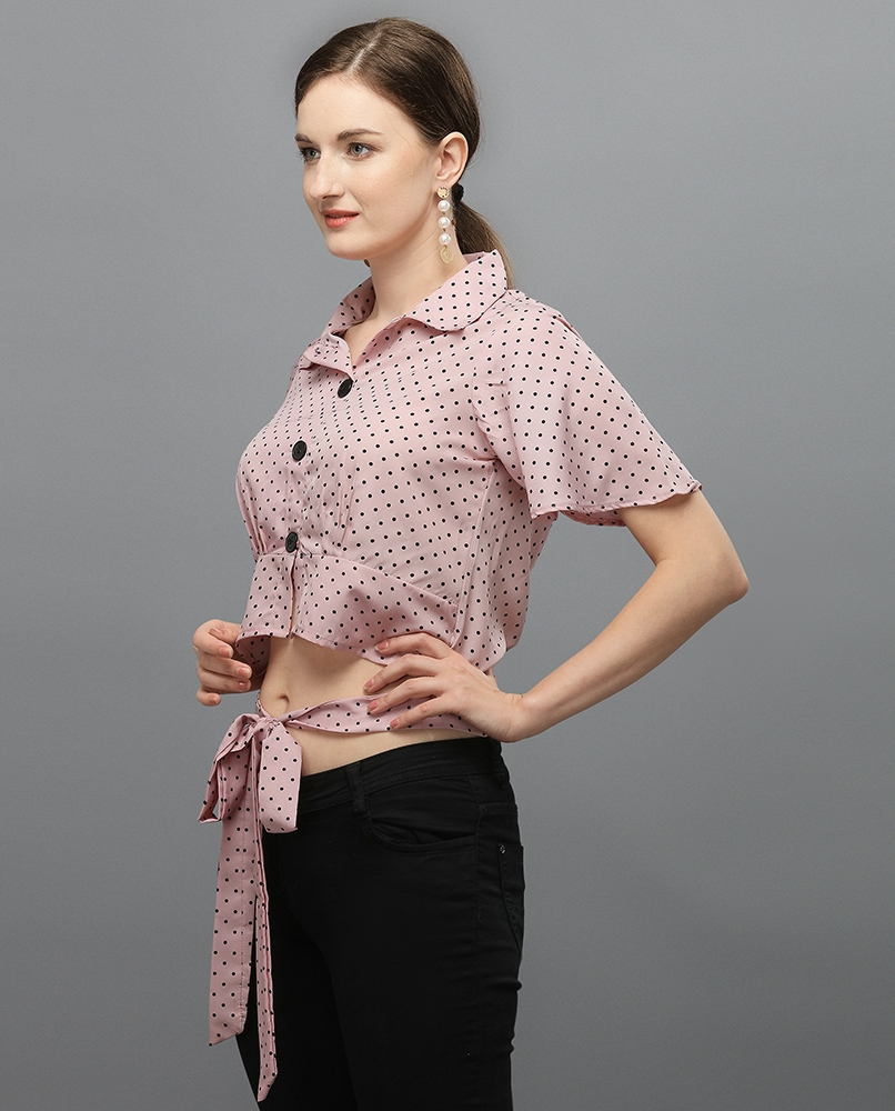 Spread collor crop top