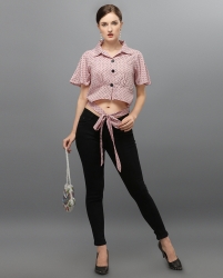 Spread collor crop top