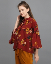 Floral print marron top