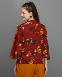 Floral print marron top