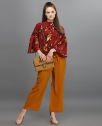 Floral print marron top