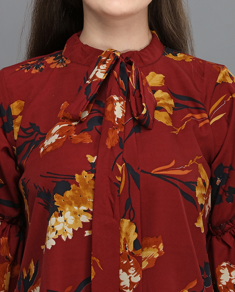 Floral print marron top