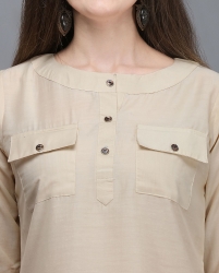 Solid cream full sleeves top