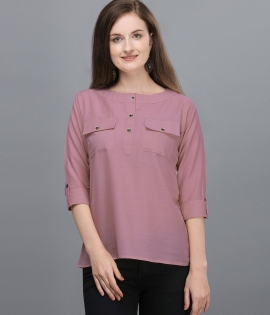 Solid pink full sleeves top