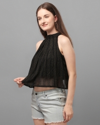 Sleeveless solid crop top