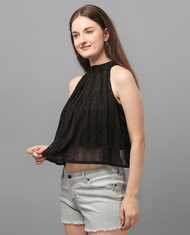 Sleeveless solid crop top