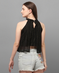 Sleeveless solid crop top