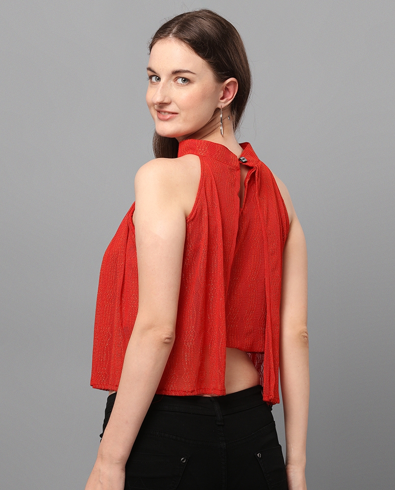 Sleeveless solid crop top