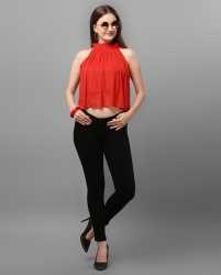 Sleeveless solid crop top