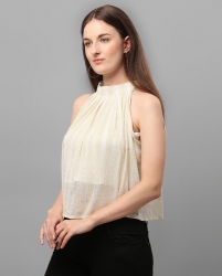 Sleeveless solid crop top