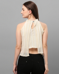 Sleeveless solid crop top