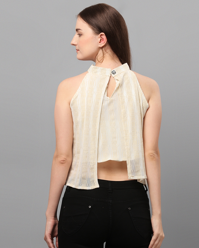 Sleeveless solid crop top