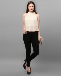 Sleeveless solid crop top