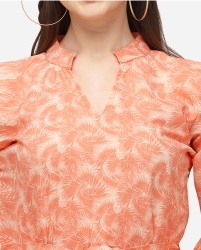 Floral western orange dress
