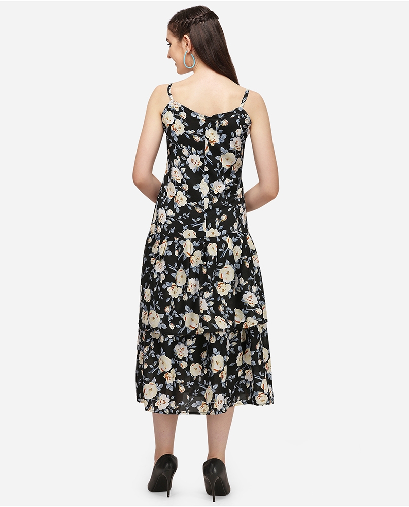 Black floral fancy dress