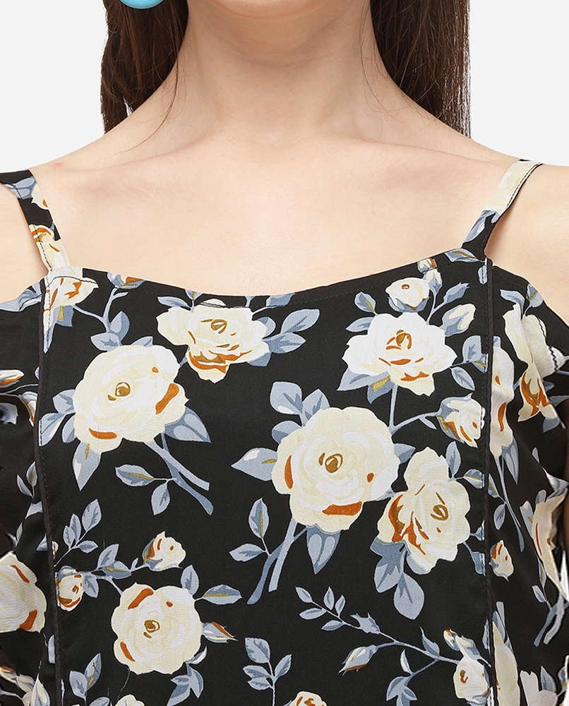 Black floral fancy dress