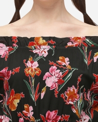 Floral colorful black dress