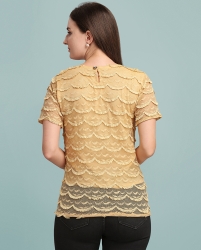 Solid net top for women