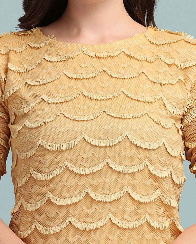 Solid net top for women