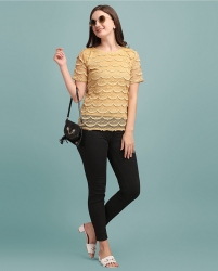 Solid net top for women