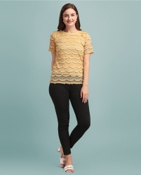Solid net top for women