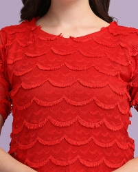 Solid net top for women