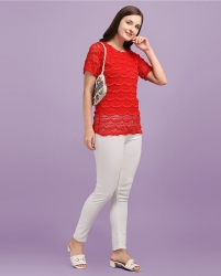 Solid net top for women