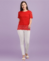Solid net top for women